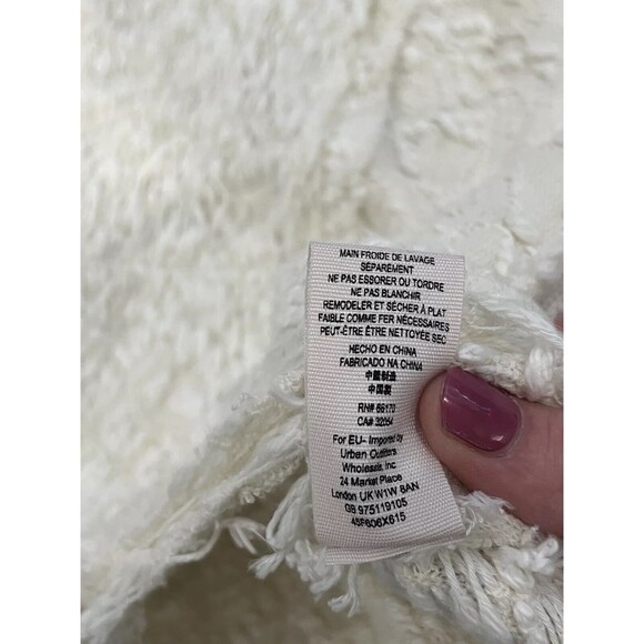 Free People Jacket Womens XS White Fringe‎ Knit Boho Zip Favorite Crush Cardigan - Picture 5 of 9